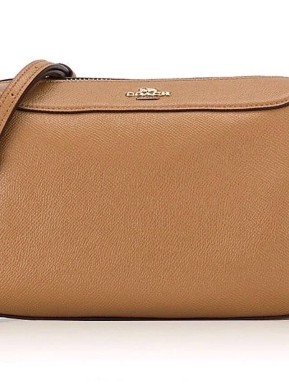Coach Cognac Pebbled Leather Crossbody Bag